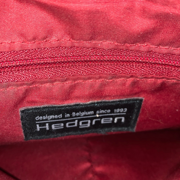 Women's Hedgren Black Quilted Crossbody Bag One Size with red Interior - Picture 9 of 16